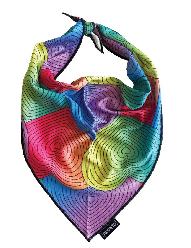 PRIDE Rainbow Heart Cooling Pet Bandana